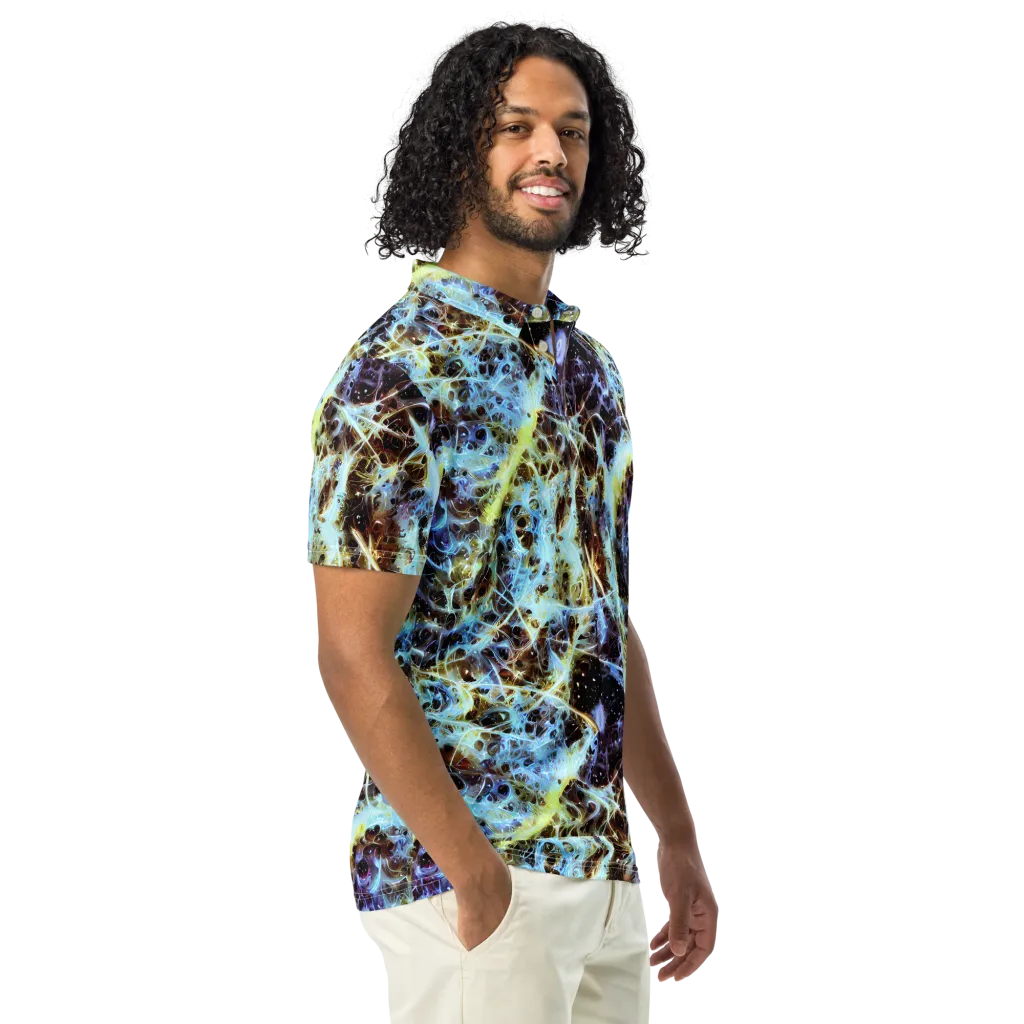 Iridescent Orbit on Men's Slim Fit Polo Shirt — Right Front