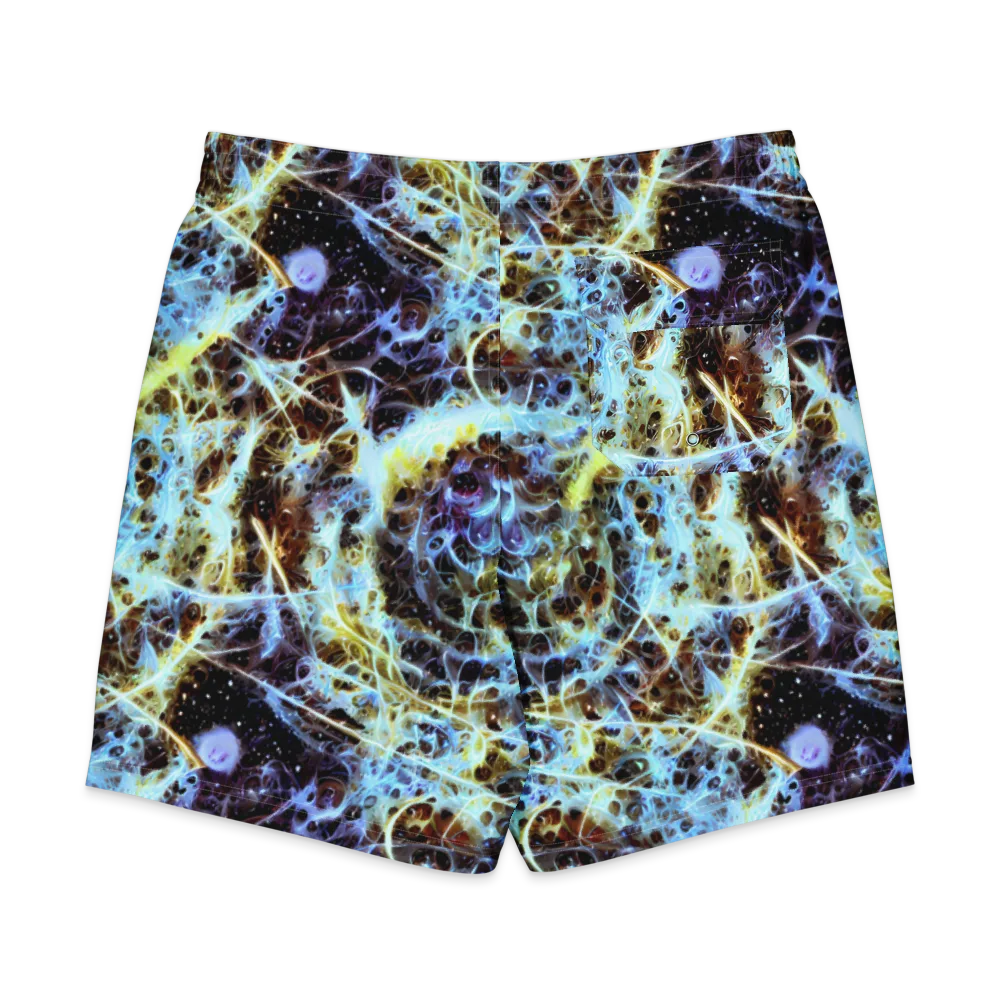 Iridescent Orbit on Men's Board Shorts — Back