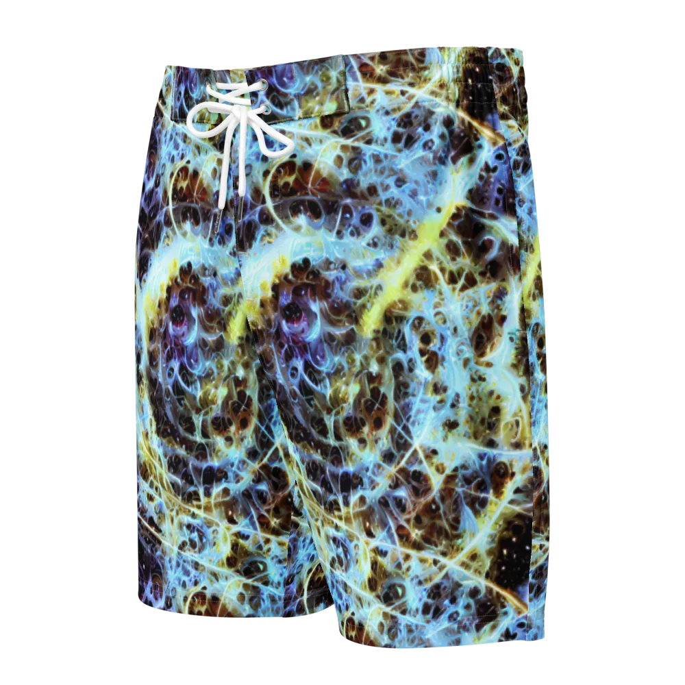 Iridescent Orbit on Men's Board Shorts — Front