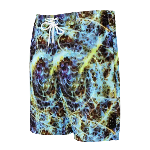 Iridescent Orbit on a Men's Board Shorts