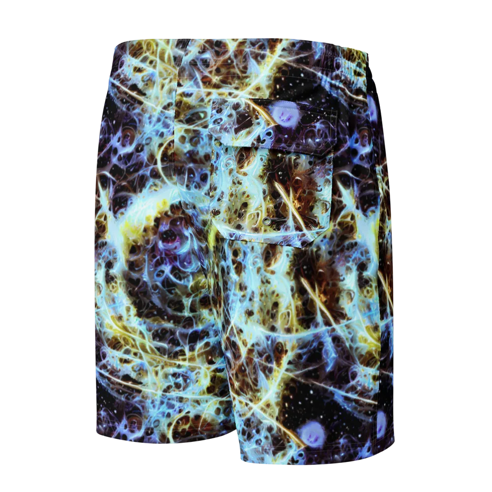 Iridescent Orbit on Men's Board Shorts — Back