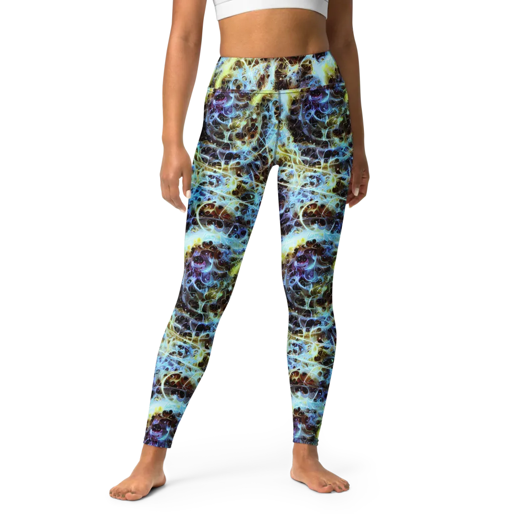 Iridescent Orbit on Yoga Leggings — Front