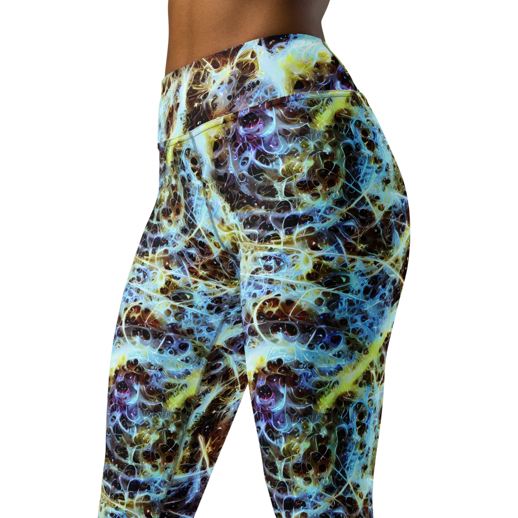 Iridescent Orbit on Yoga Leggings — Left Front