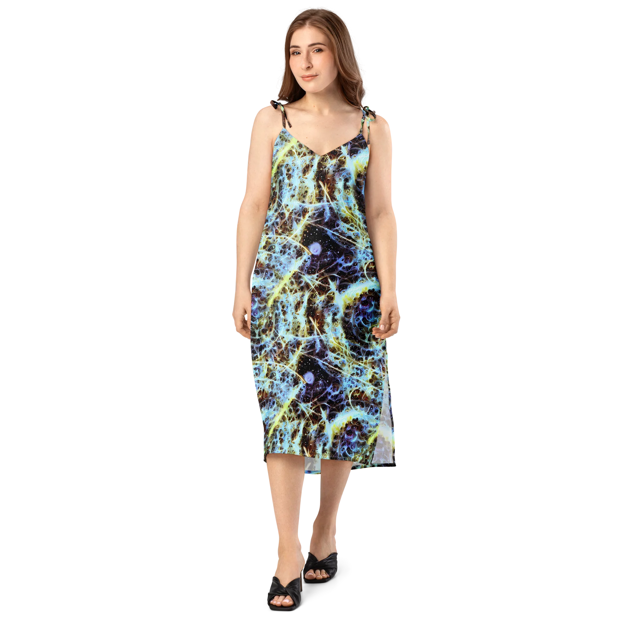 Iridescent Orbit on Slip Dress — Front
