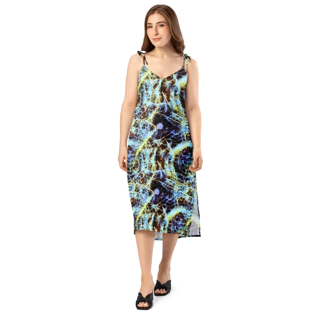 Iridescent Orbit on Slip Dress — Front