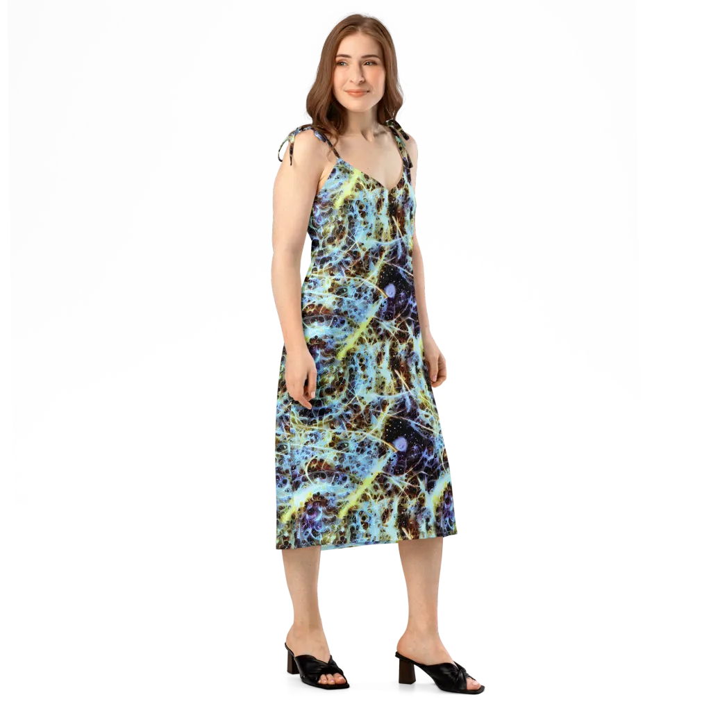 Iridescent Orbit on Slip Dress — Right Front