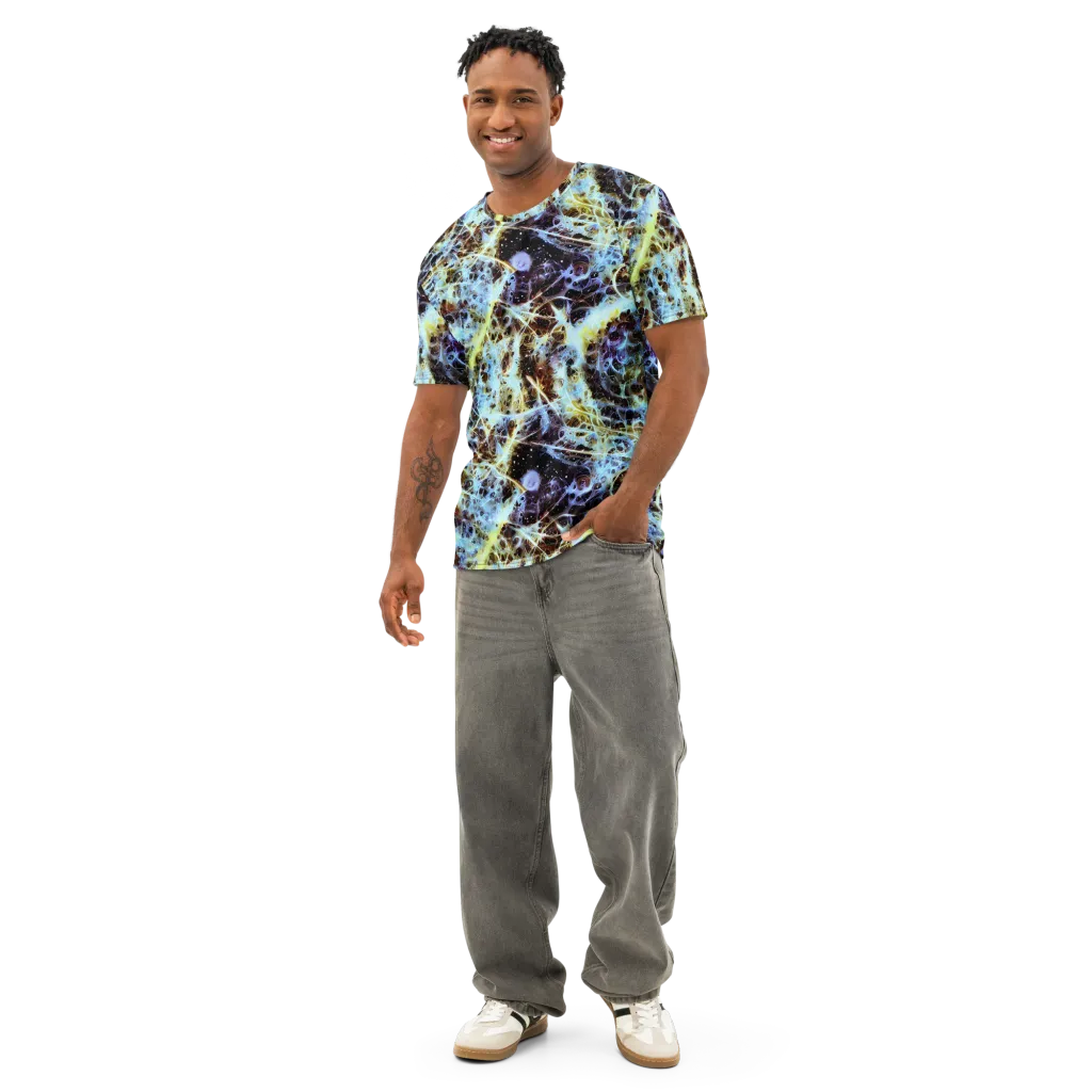 Iridescent Orbit on Men's Cotton Crew Neck T-Shirt — Front