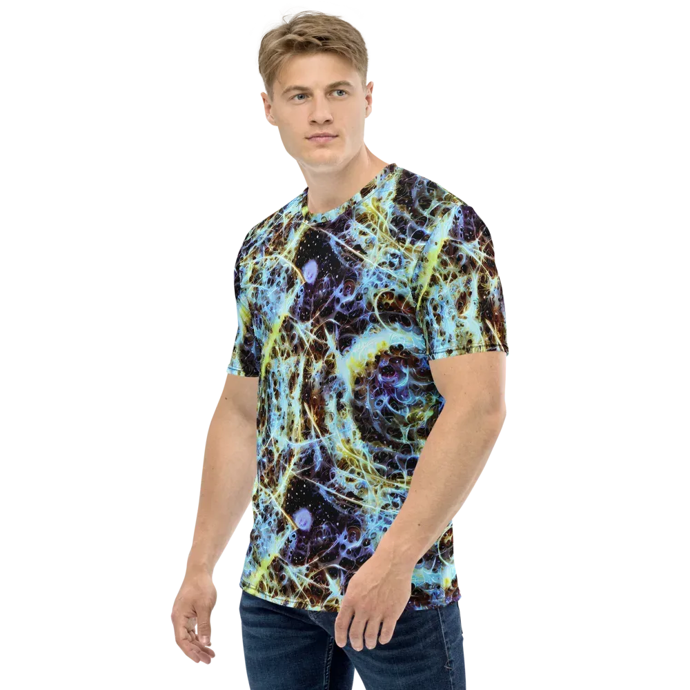 Iridescent Orbit on Men's Crew Neck T-Shirt — Left