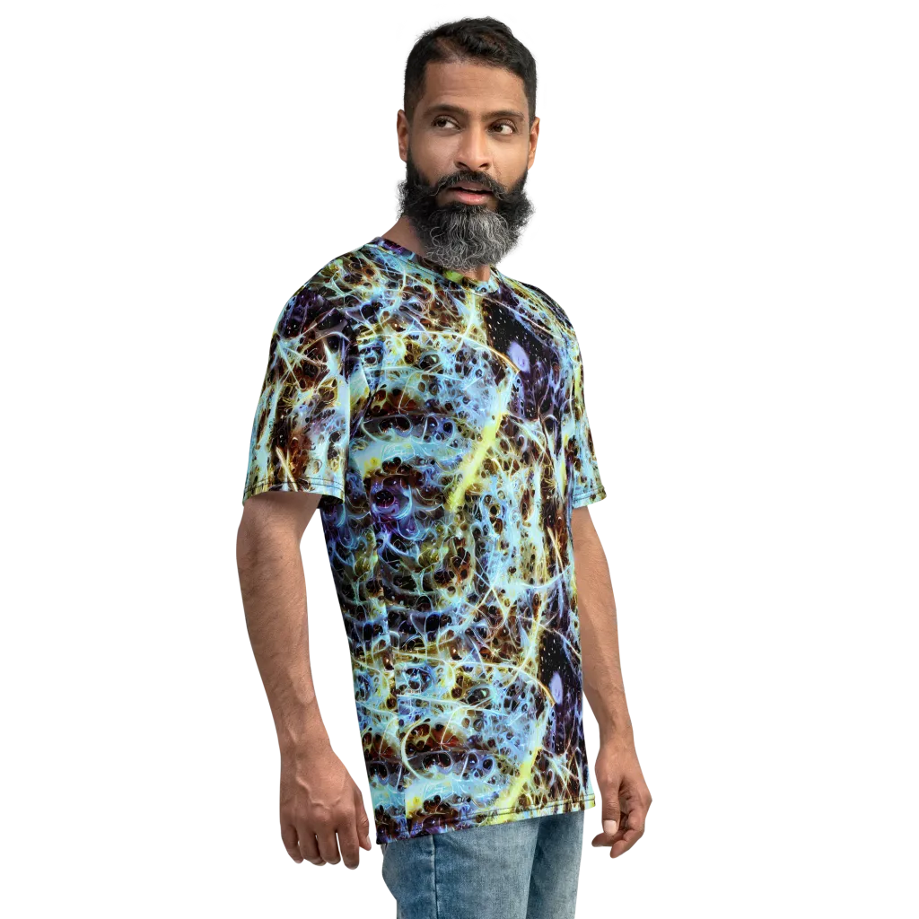 Iridescent Orbit on Men's Crew Neck T-Shirt — Right