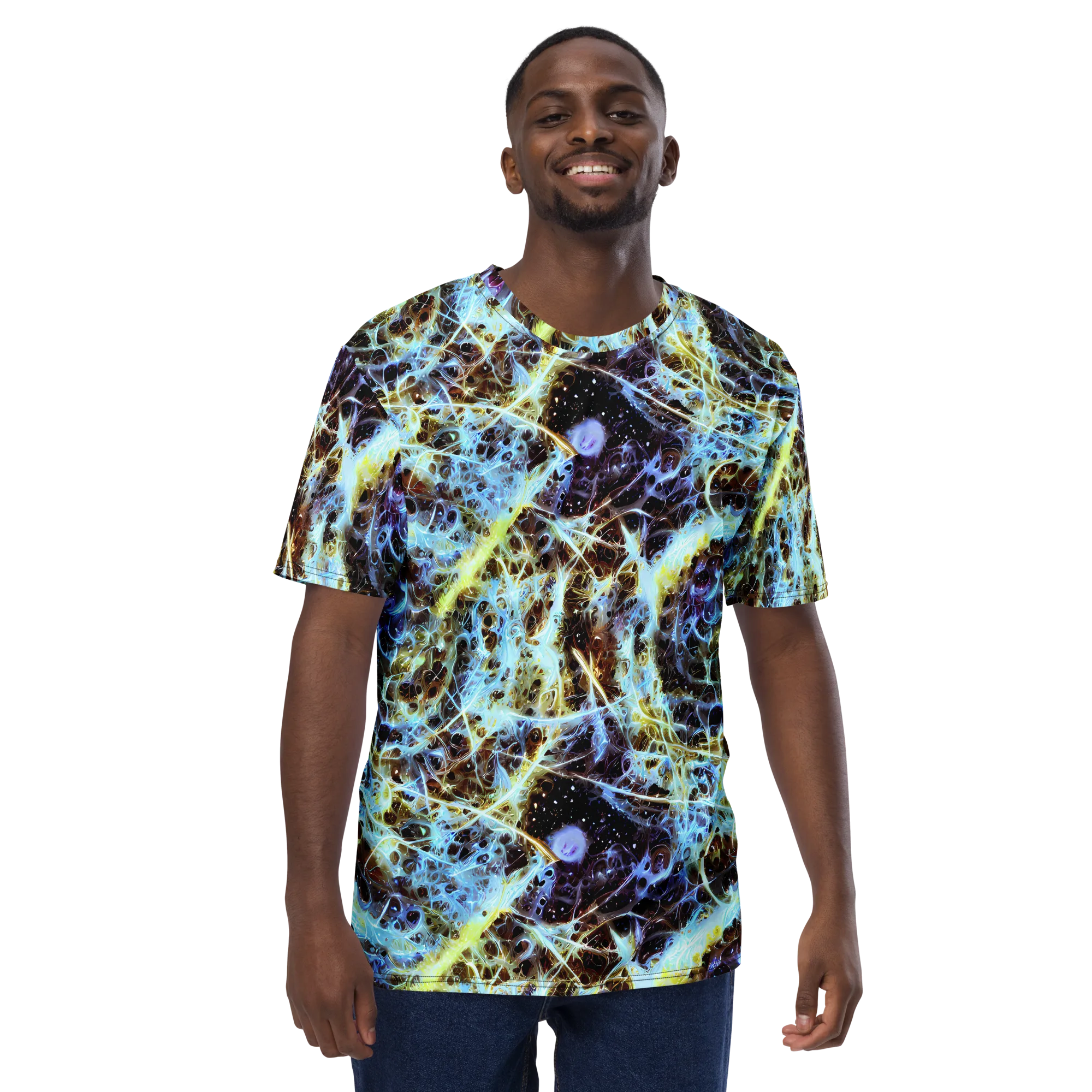 Iridescent Orbit on Men's Crew Neck T-Shirt — Front