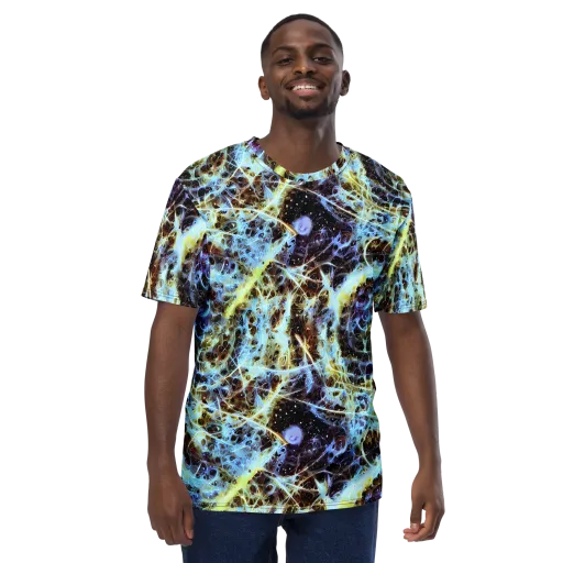 Iridescent Orbit on a Men's Crew Neck T-Shirt