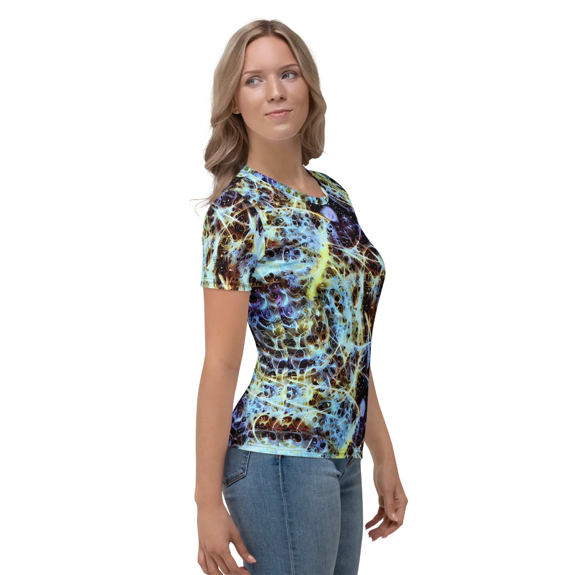 Iridescent Orbit on Women's Crew Neck T-Shirt — Right