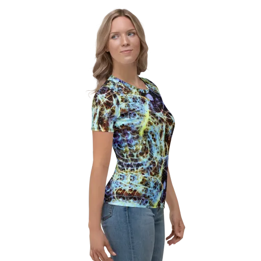 Iridescent Orbit on a Women's Crew Neck T-Shirt