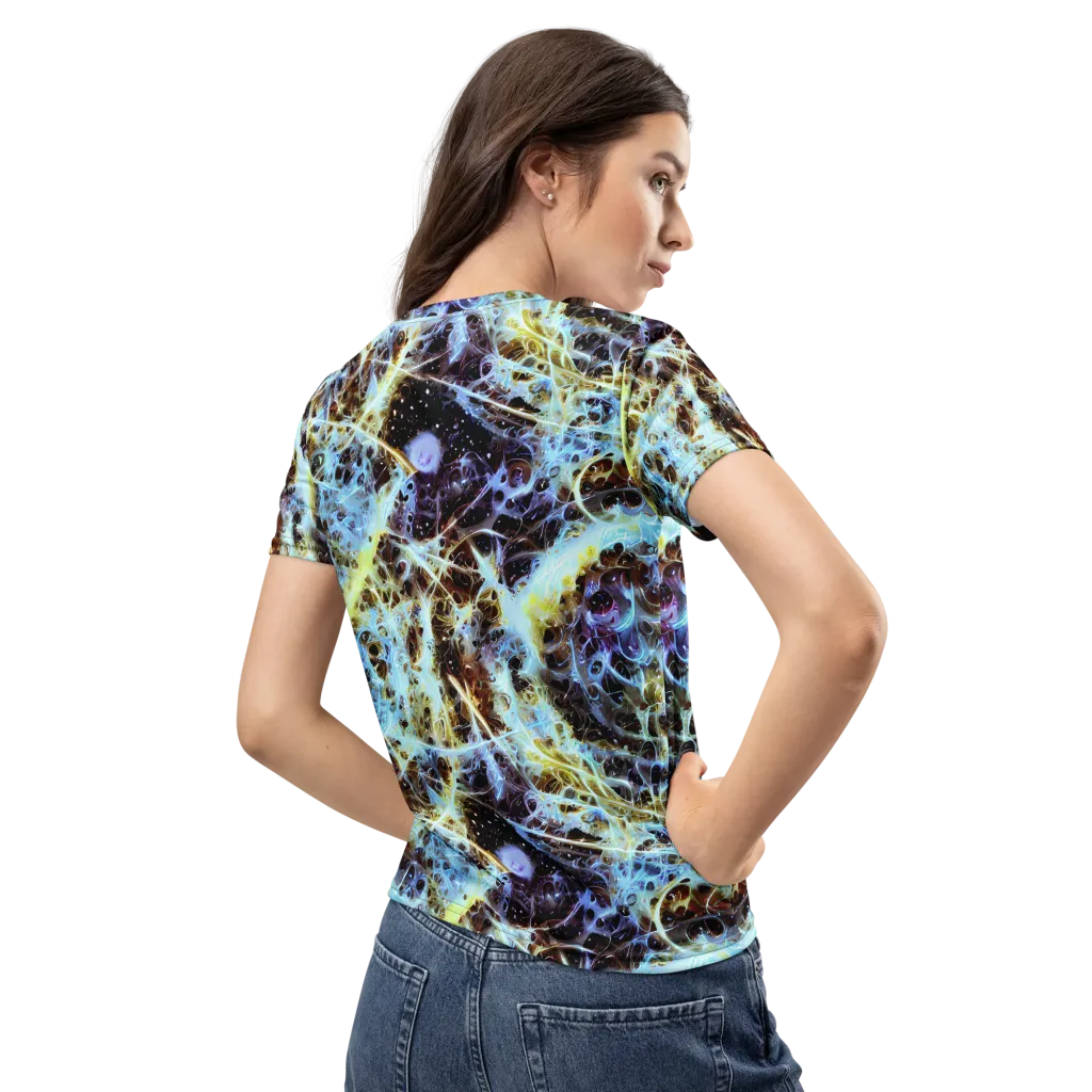 Iridescent Orbit on Women's Crew Neck T-Shirt — Back