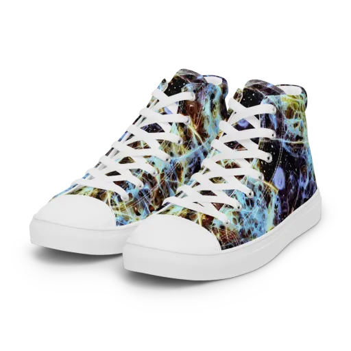Iridescent Orbit on a Women's High Top Canvas Shoes