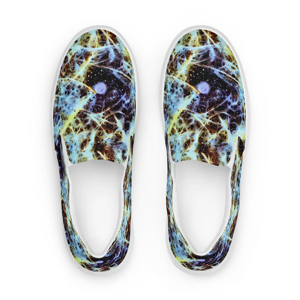 Iridescent Orbit on Men's Slip-On Canvas Shoes — Front