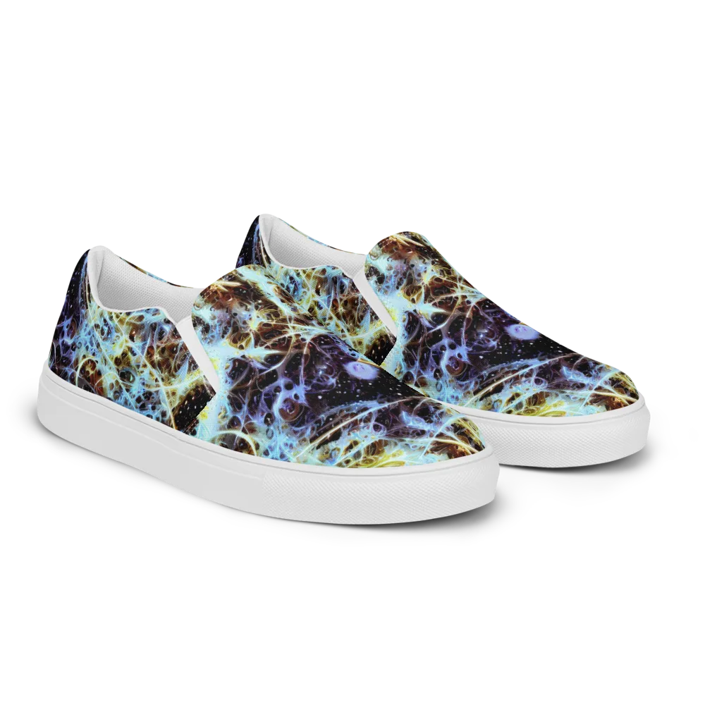 Iridescent Orbit on Men's Slip-On Canvas Shoes — Right Front