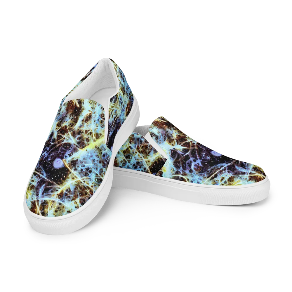Iridescent Orbit on Men's Slip-On Canvas Shoes — Left Front