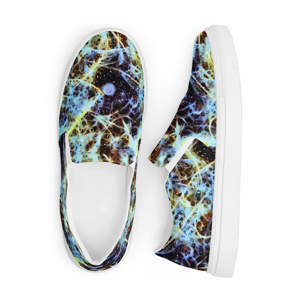 Iridescent Orbit on Men's Slip-On Canvas Shoes — Front