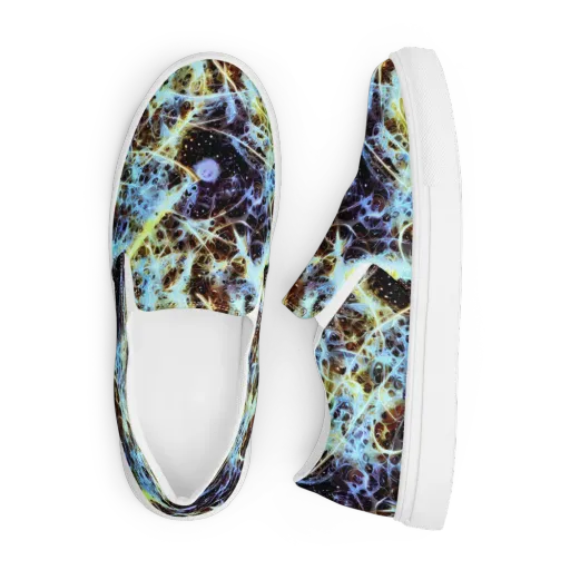 Iridescent Orbit on a Men's Slip-On Canvas Shoes