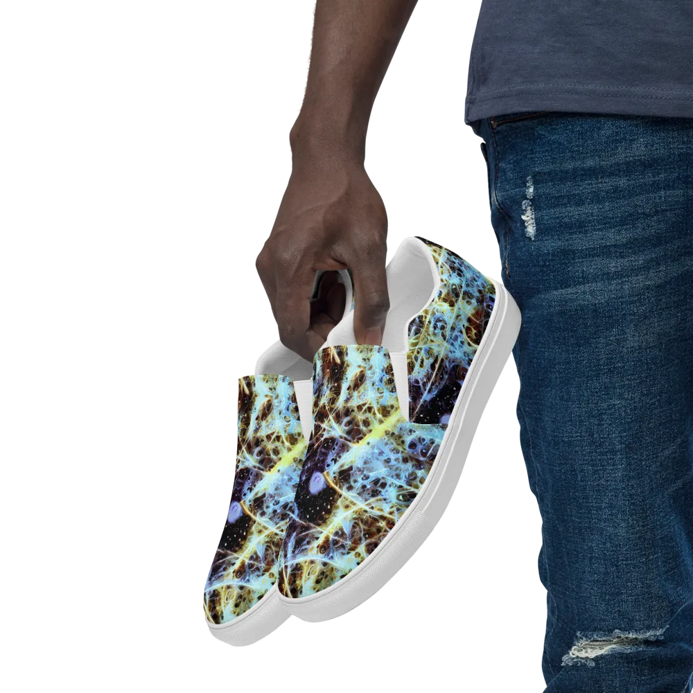 Iridescent Orbit on Men's Slip-On Canvas Shoes — Left Front