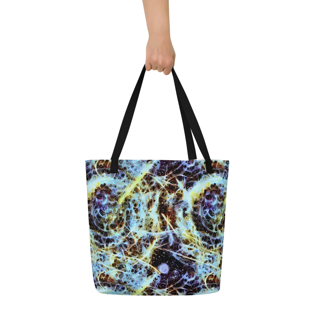 Iridescent Orbit on Large Tote Bag W/ Pocket — Front