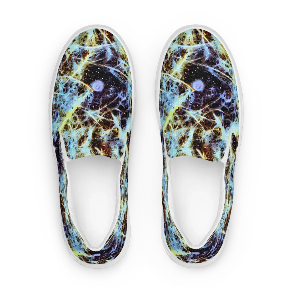 Iridescent Orbit on Women's Slip-On Canvas Shoes — Front