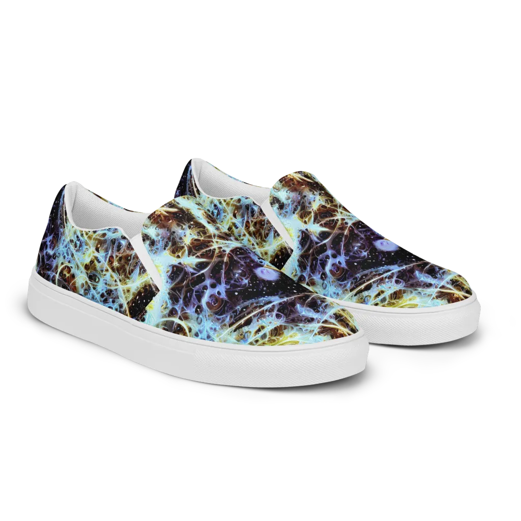 Iridescent Orbit on Women's Slip-On Canvas Shoes — Right Front
