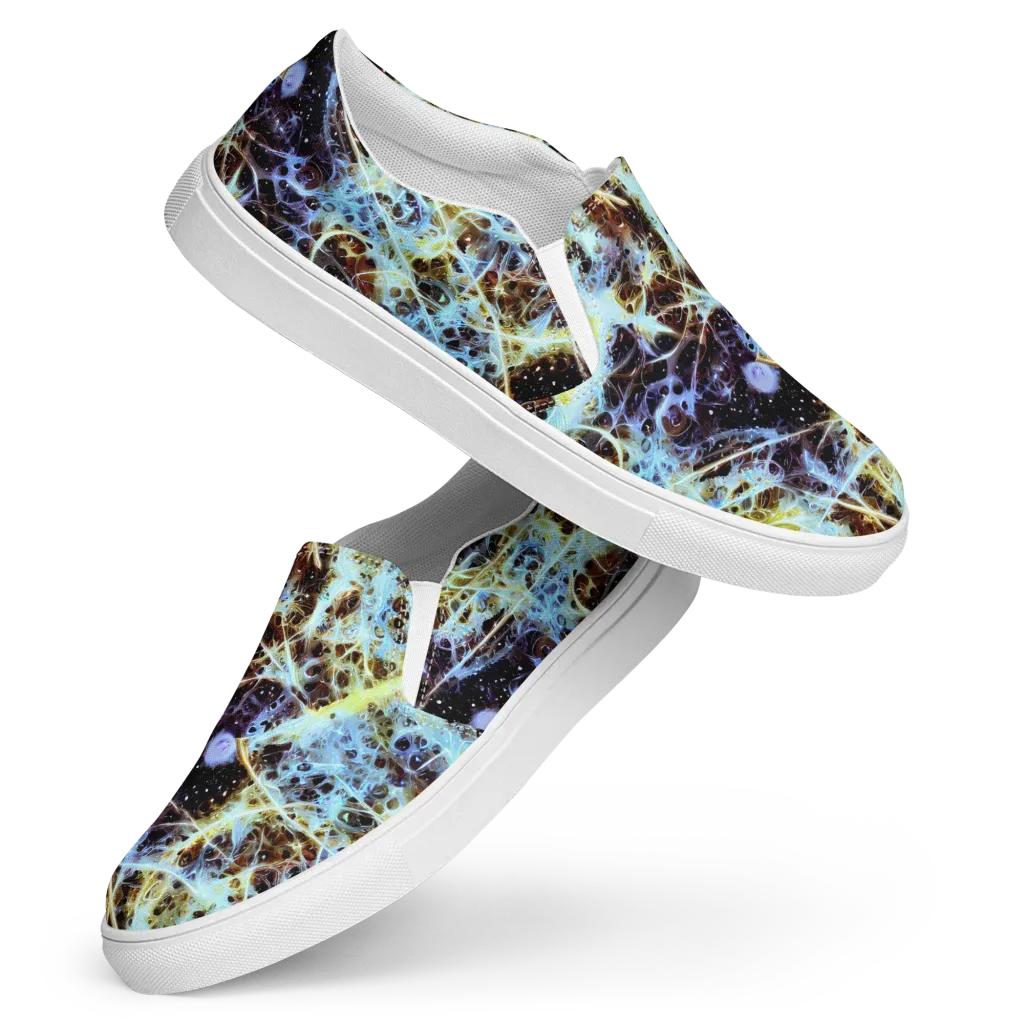 Iridescent Orbit on Women's Slip-On Canvas Shoes — Front