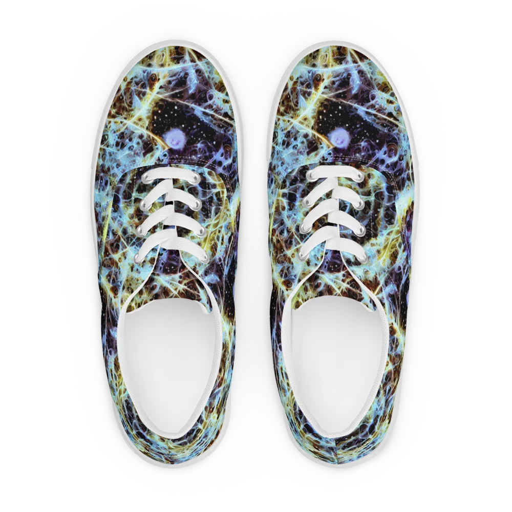 Iridescent Orbit on Men's Lace-Up Canvas Shoes — Front