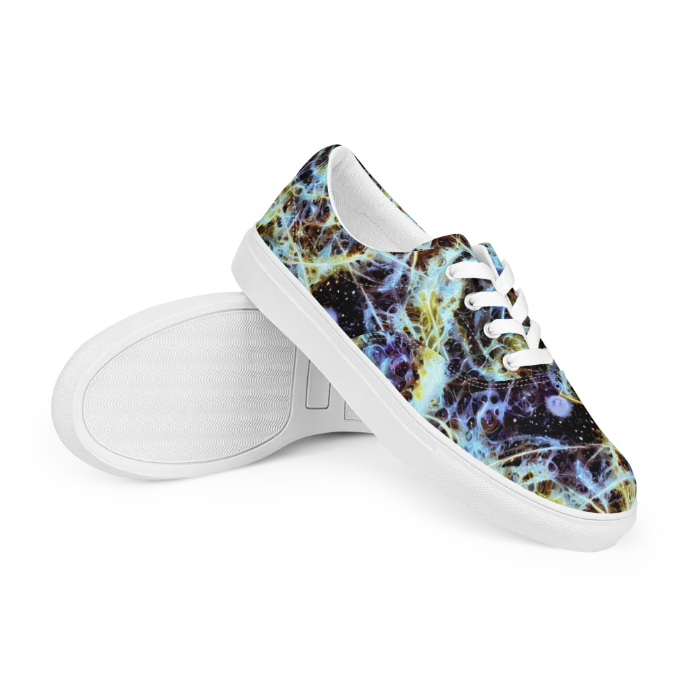 Iridescent Orbit on Men's Lace-Up Canvas Shoes — Right Front