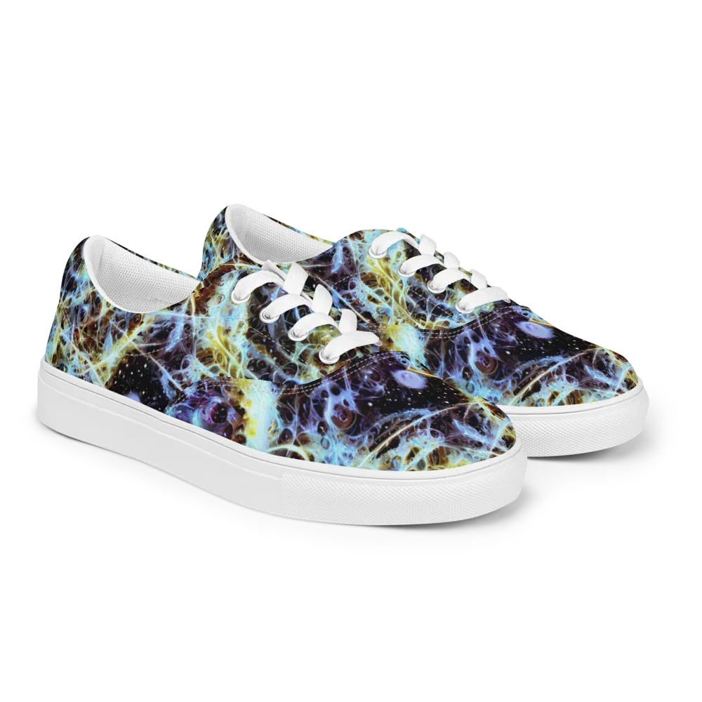 Iridescent Orbit on Men's Lace-Up Canvas Shoes — Right Front