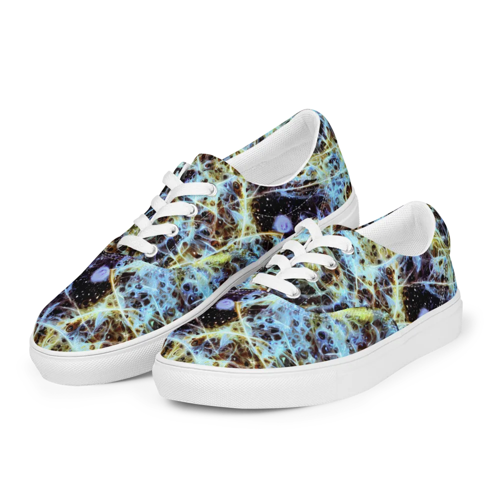 Iridescent Orbit on Men's Lace-Up Canvas Shoes — Left Front