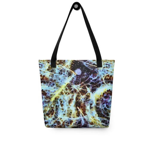 Iridescent Orbit on a Tote Bag