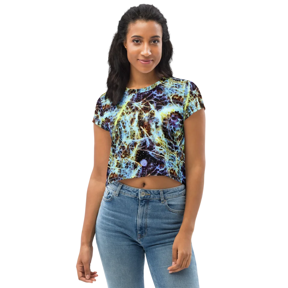 Iridescent Orbit on Crop Tee — Front