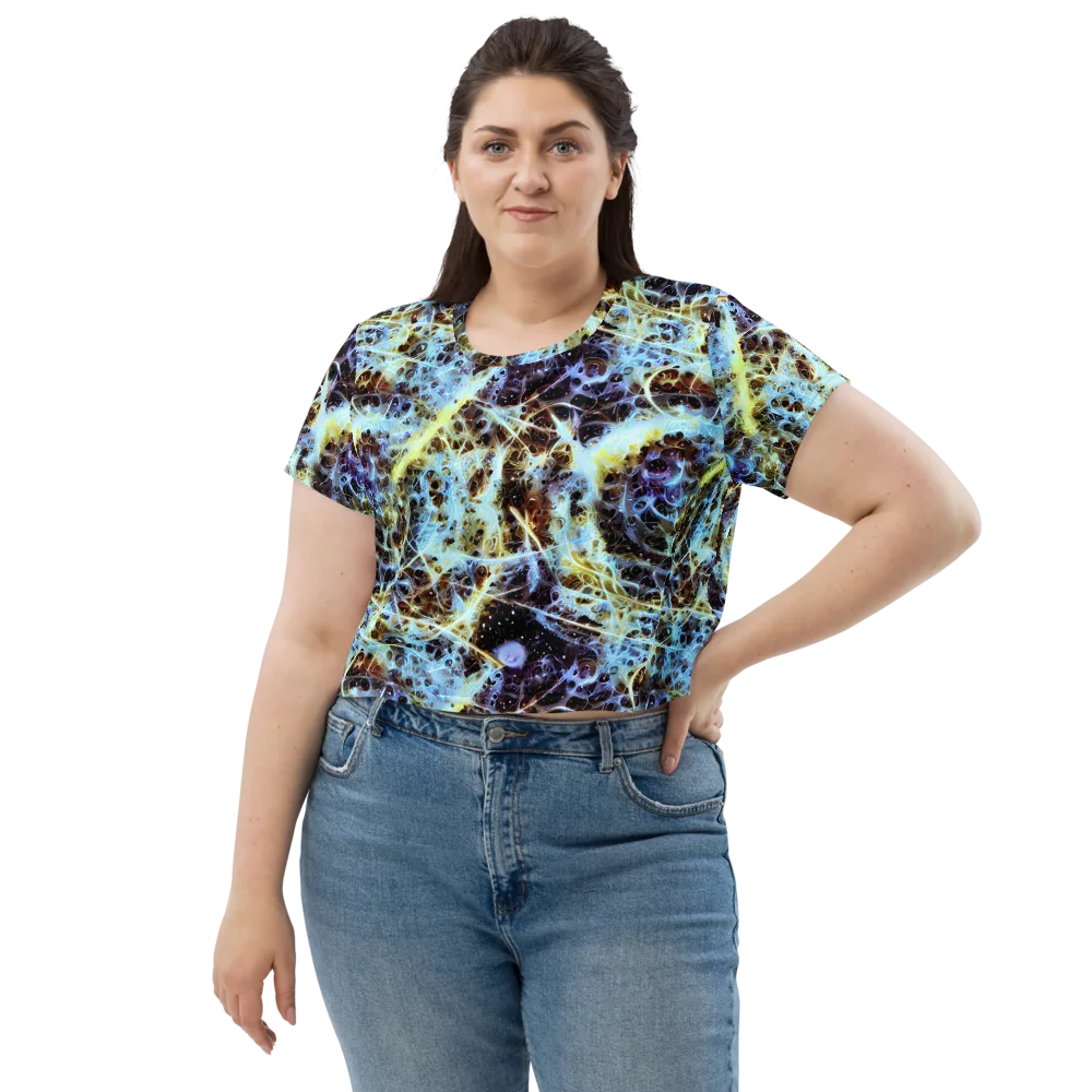 Iridescent Orbit on Crop Tee — Front
