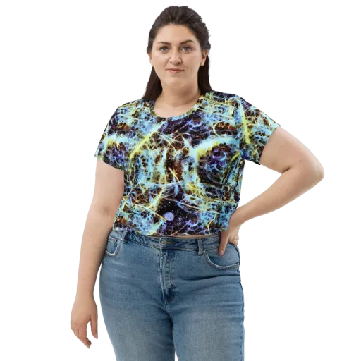 Iridescent Orbit on a Crop Tee