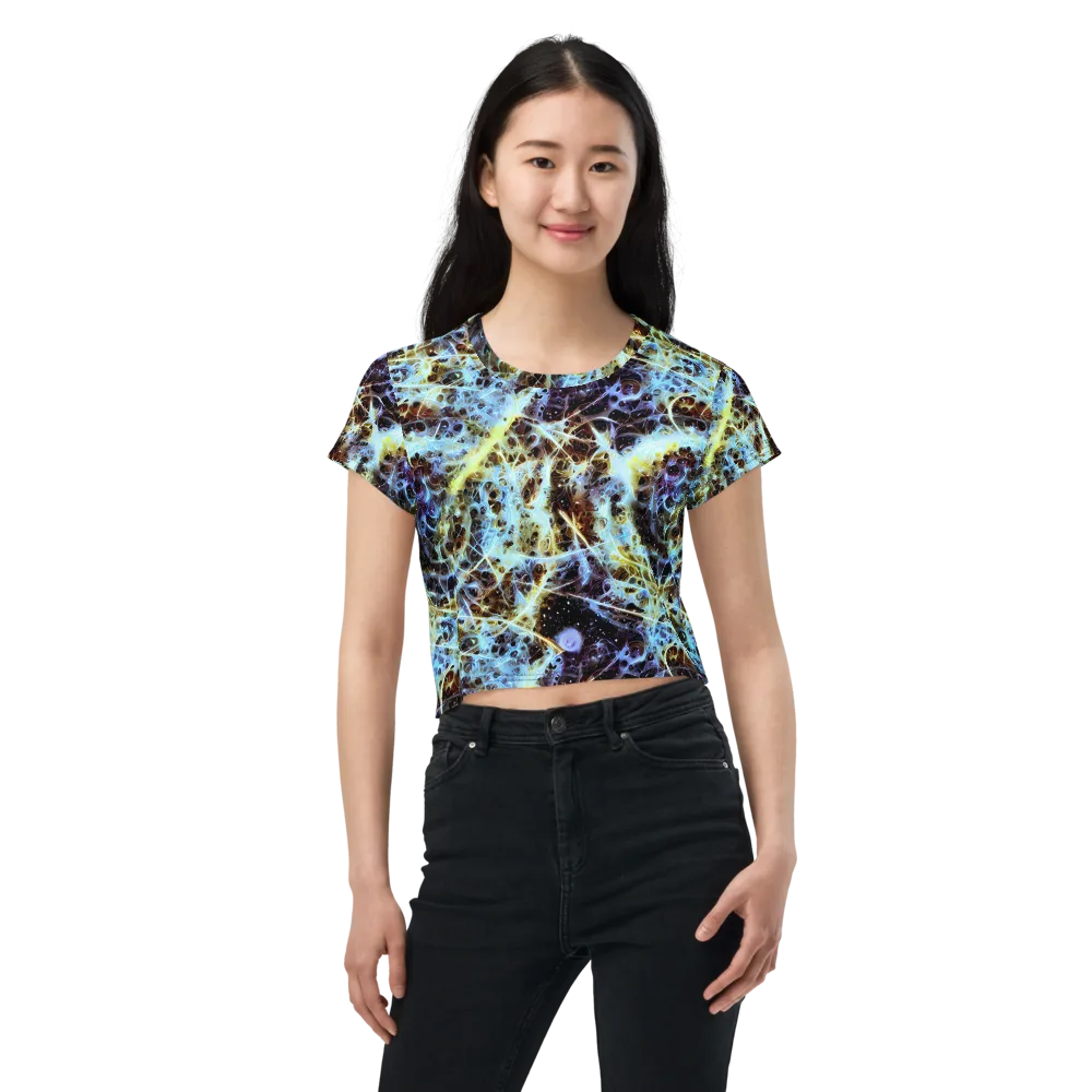 Iridescent Orbit on Crop Tee — Front