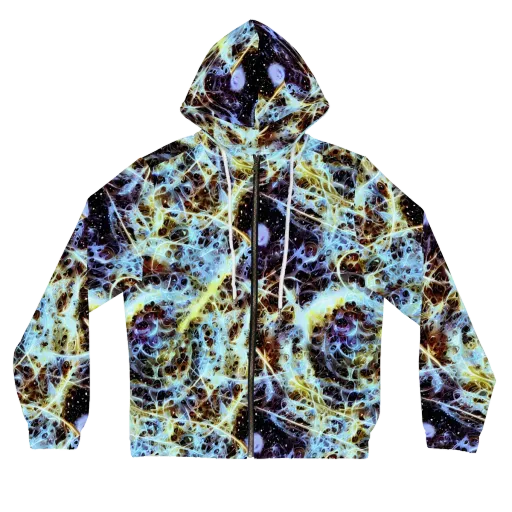 Iridescent Orbit on a Women's Full-Zip Hoodie