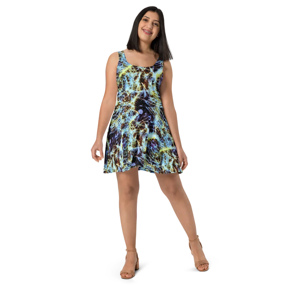 Iridescent Orbit on Skater Dress — Front