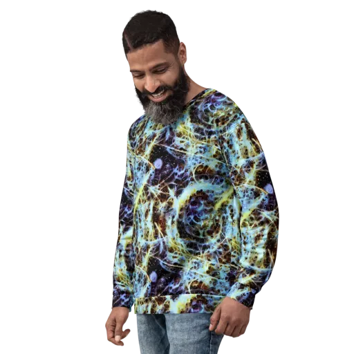 Iridescent Orbit on a Sweatshirt