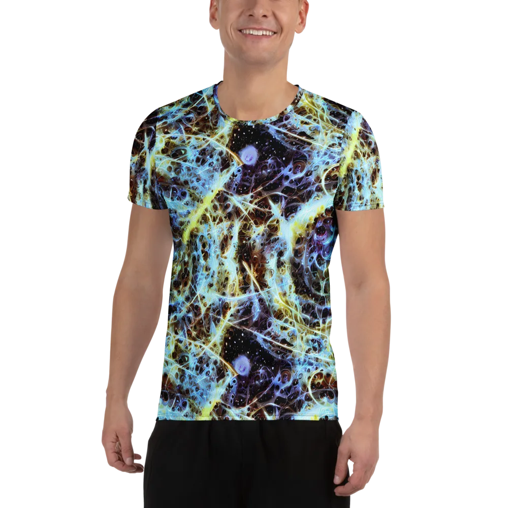 Iridescent Orbit on Men's Athletic T-Shirt — Front