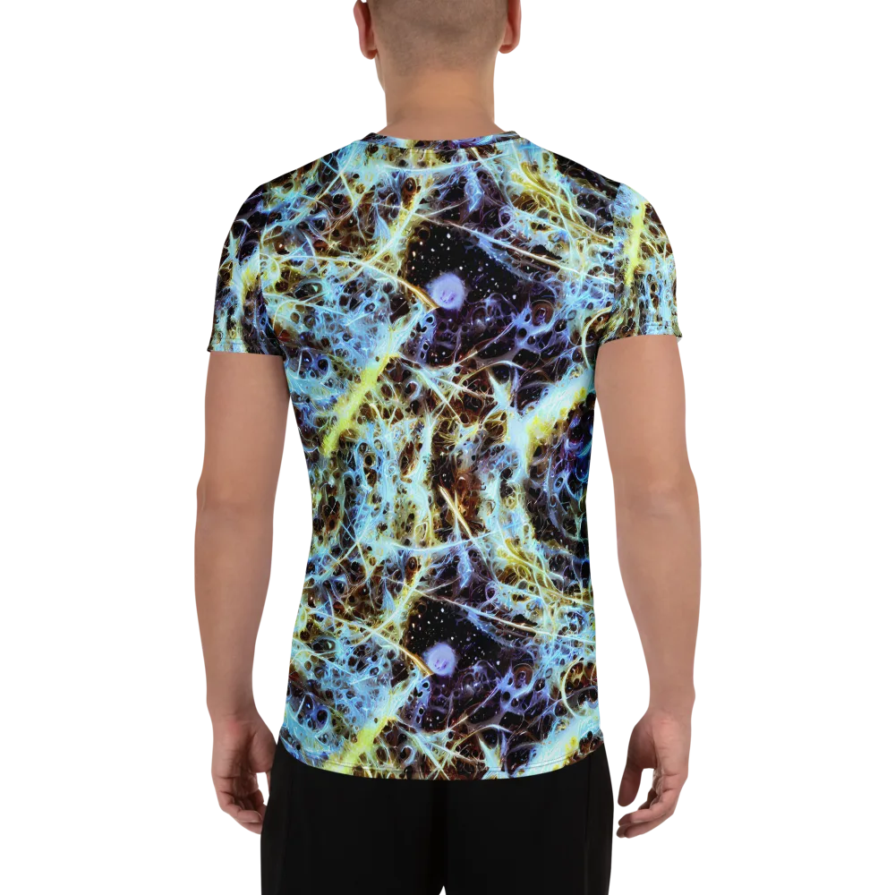 Iridescent Orbit on Men's Athletic T-Shirt — Back