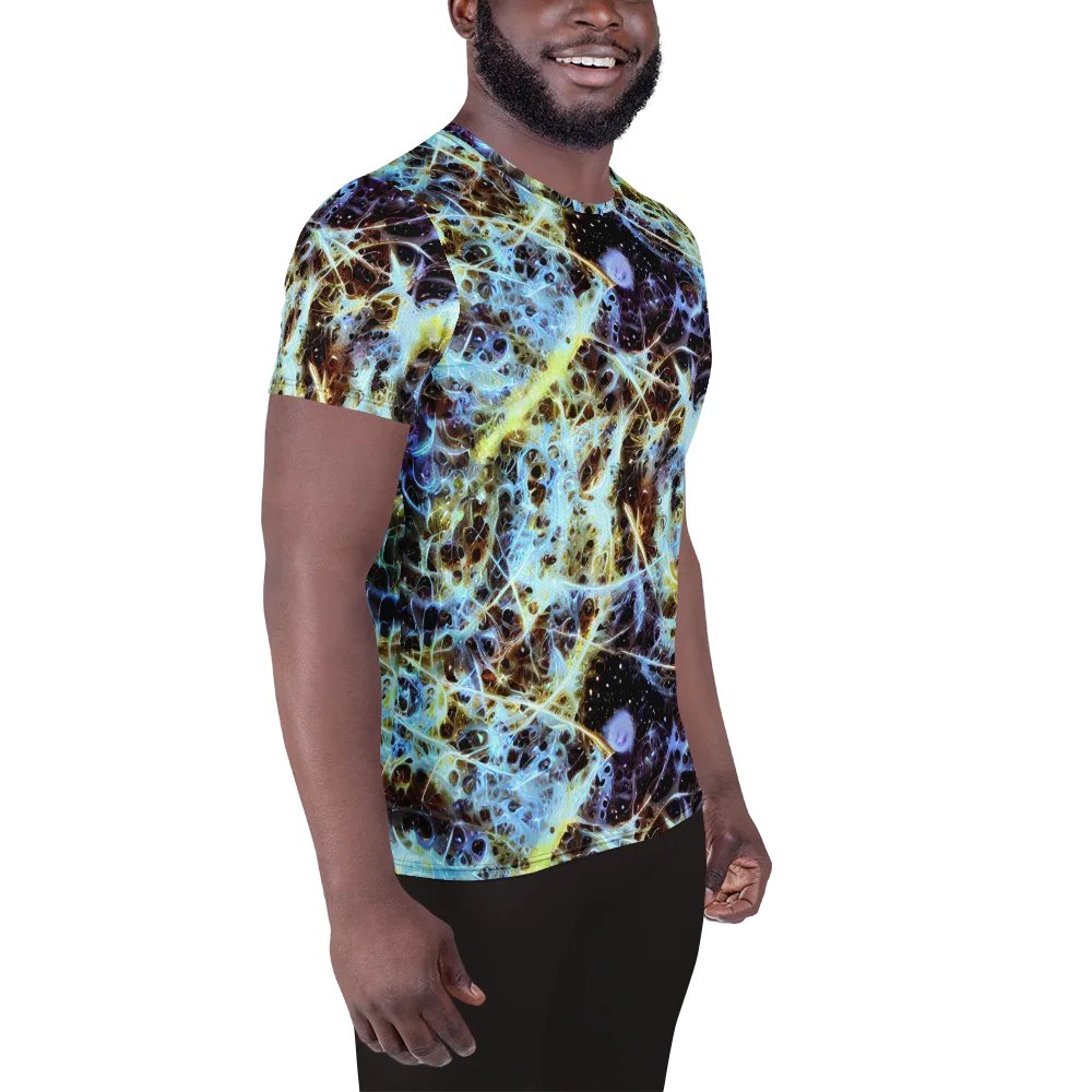 Iridescent Orbit on Men's Athletic T-Shirt — Right