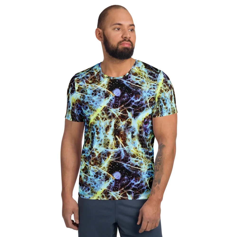 Iridescent Orbit on Men's Athletic T-Shirt — Front