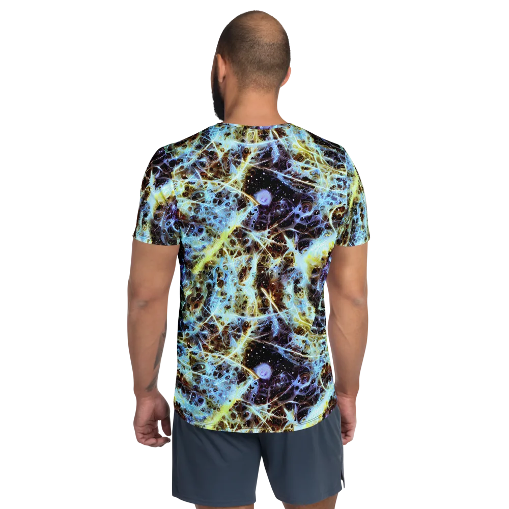 Iridescent Orbit on Men's Athletic T-Shirt — Back