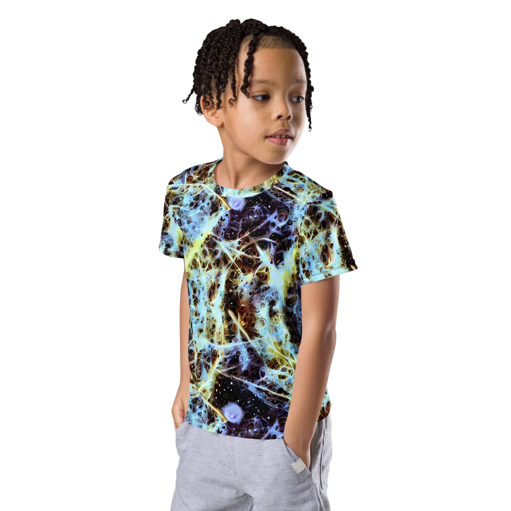 Iridescent Orbit on Kids Crew Neck T-Shirt — Left Front