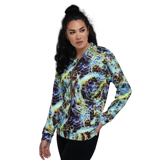Iridescent Orbit on a Bomber Jacket