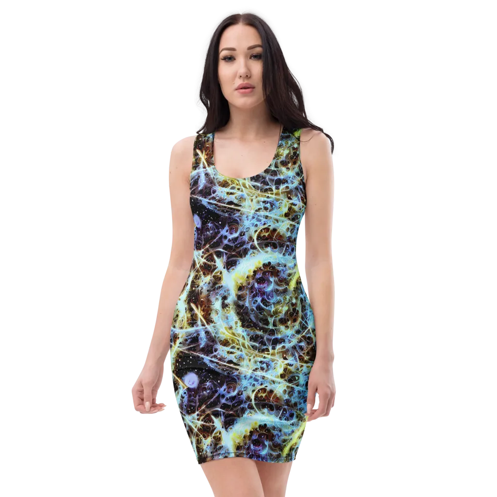 Iridescent Orbit on Bodycon Dress — Front