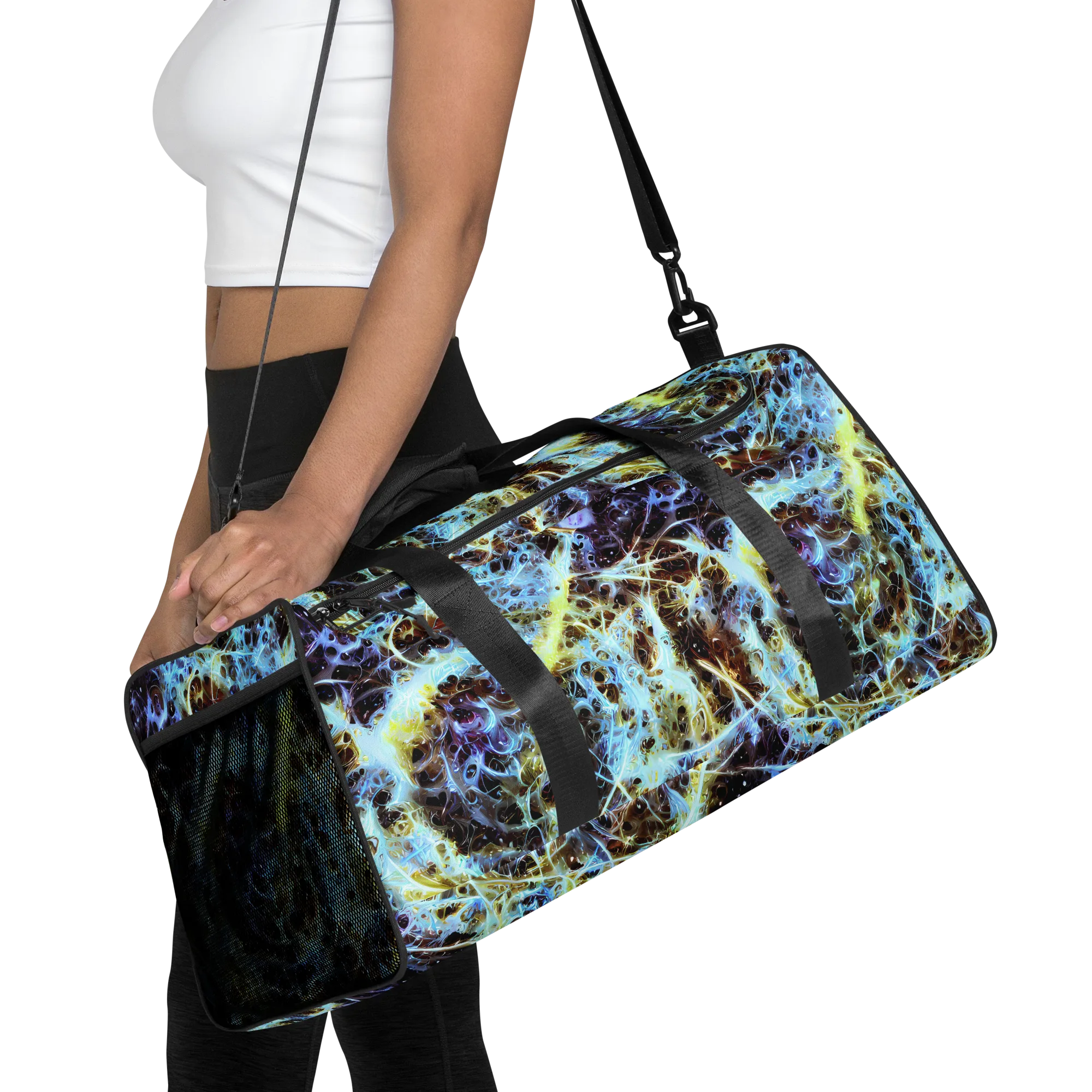 Iridescent Orbit on Duffle Bag — Front